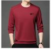 Men's Long Sleeve Round Neck Sweatshirt - Thick Velvet, Warm Base Layer for Autumn/Winter Fashion