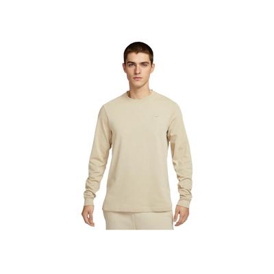 Logo Long Sleeve Solid Color Crewneck Sweatshirt Men Sweatshirt Khaki FB8586-251