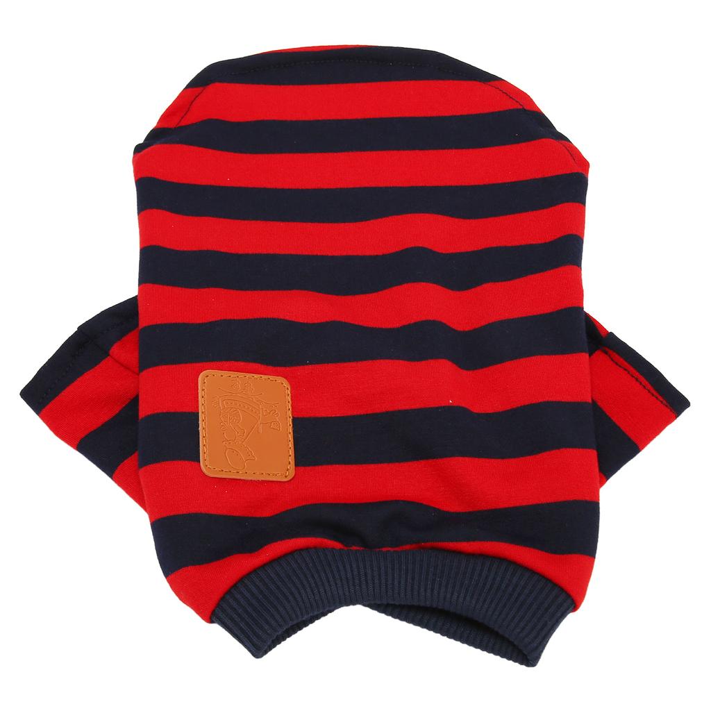 Dog Striped Pullover 2 Legged Soft Comfortable Breathable Pet T Shirt Clothes for Spring Summer Red Blue