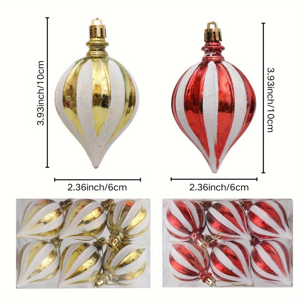 6pcs Holiday Christmas Tree Decorations Durable Plastic, Suitable for Various Scenes Home, Wedding,Party Indoor/Outdoor Featherless Ornament Set