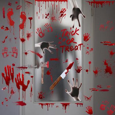 Halloween na okenní nálepky Dekorace na okno Samolepky na sklo Statické oboustranné odnímatelné samolepky na okno