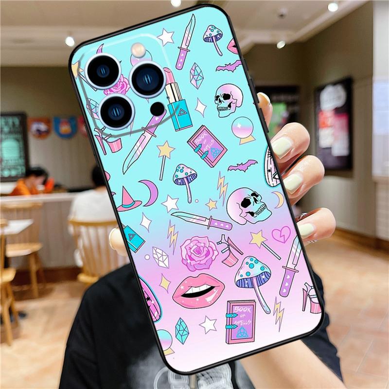 Girly Pastel Witch Goth Ouija Case For iPhone 17 16 15 14 13 12 11 Pro Max Mini Plus 16e 17 Air Bumper Cover Accessories