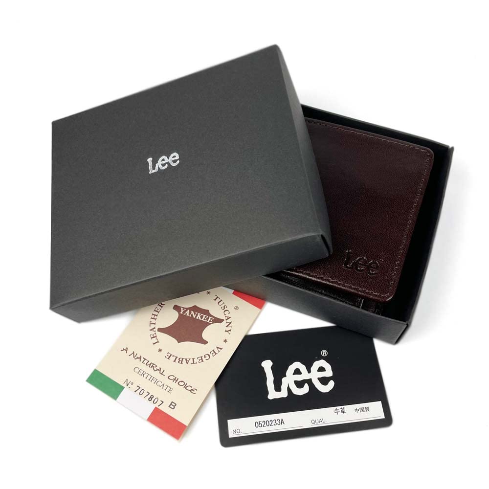 Available in 6 LEE Premium Italian Leather Bifold Real Leather colors Wallet, (0520233a) (Red)