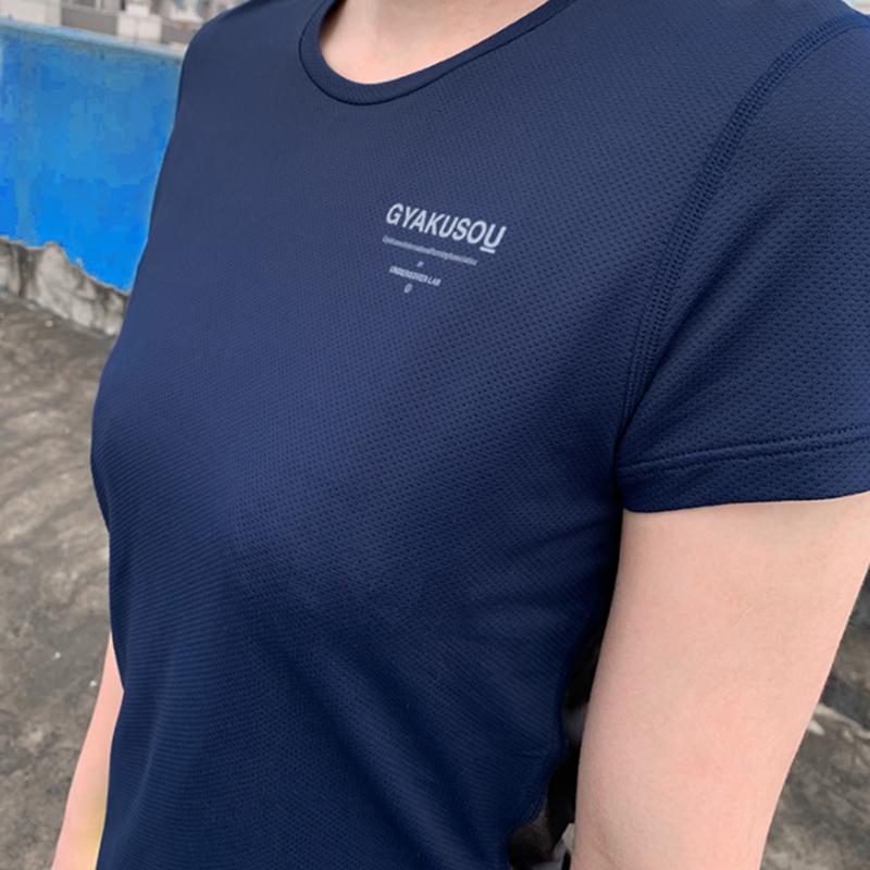 Nike Dri-Fit Breathable Casual Crew Neck Short Sleeve T-Shirt Women Tops Blue Black 811241-440