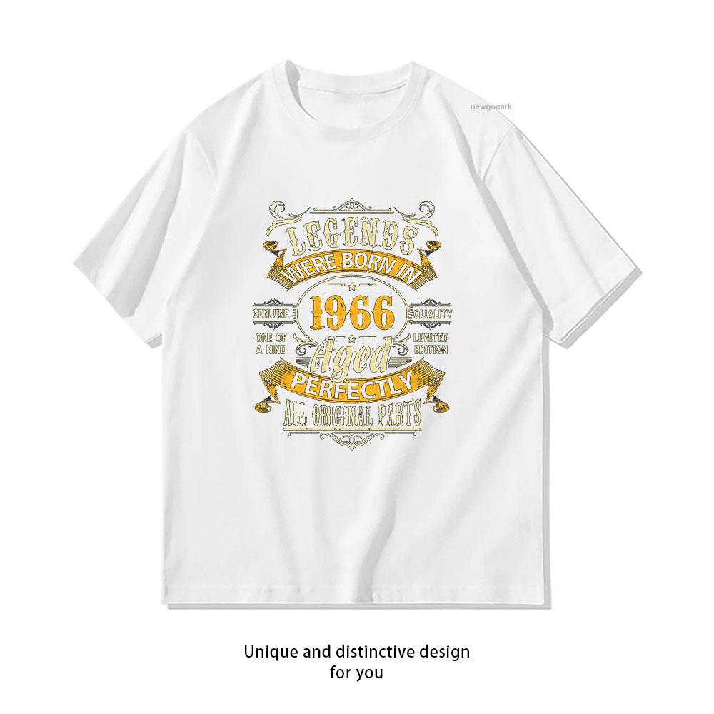 60th Birthday Legends Were Born in 1966 Vintage Retro Gift Classic TShirt Women Unisex Casual Cotton Graphic T Shirts Shortsleev S