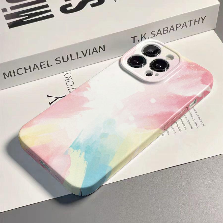 Watercolor Painting Phone Case for iPhone 17 16e 16 15 14 13 12 11 Air Pro Max XS XR XSMax 6 7 8 Plus Glossy Film Hard PC Cover