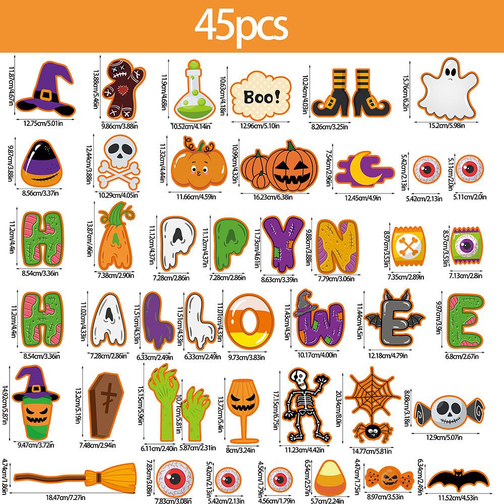 Blackboard Event Halloween Stickers Set With Paper Card Labels Party Decor Props