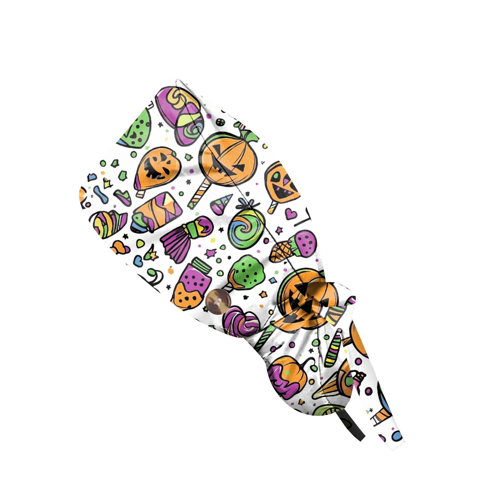 

Модная рабочая кепка с принтом на Хэллоуин, повседневная женская кепка с хвостиком, кепка с постиранной резинкой, кепка Baotou One Size