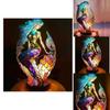 Mermaid Resin Animal Table Lamp With Colorful Retro Design For Gift And Home Decor