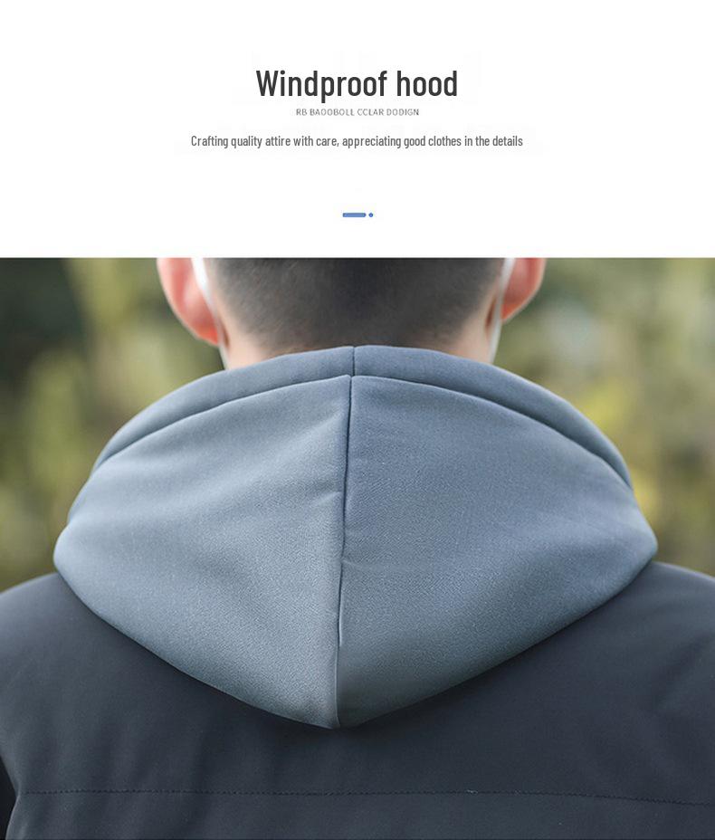 Unisex Autumn-Winter Hooded Puffer Jacket: Cozy Hong Kong Style Two-Piece Look