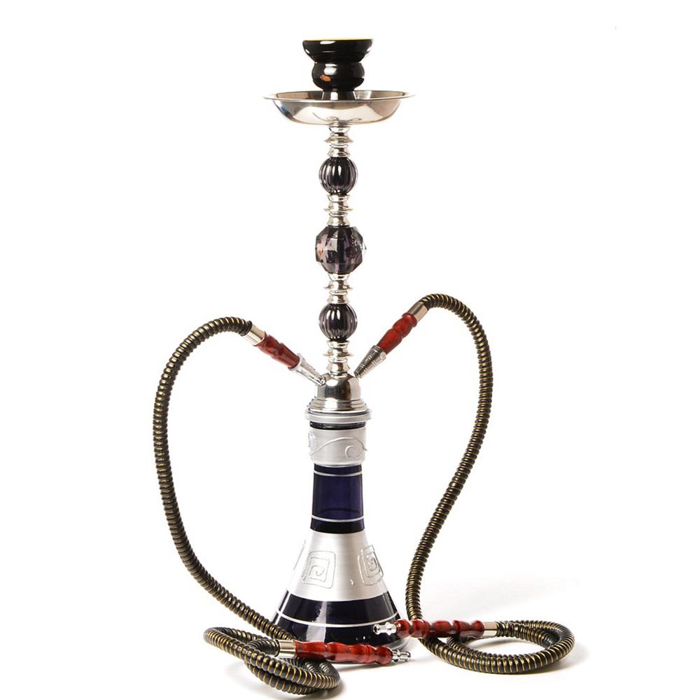 New Style Classical Glass Hookah Shisha Tongs Narguile Chichas with Double Hose Ceramic Bowl Charcoal Hookah Set