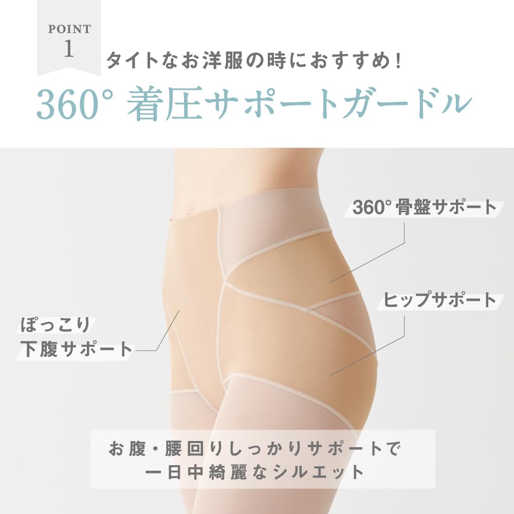 Gunze KIREILABO KB4363 Bej Cristal Chilot Lung cu Pelvis M Femei Suport, Shapewear,