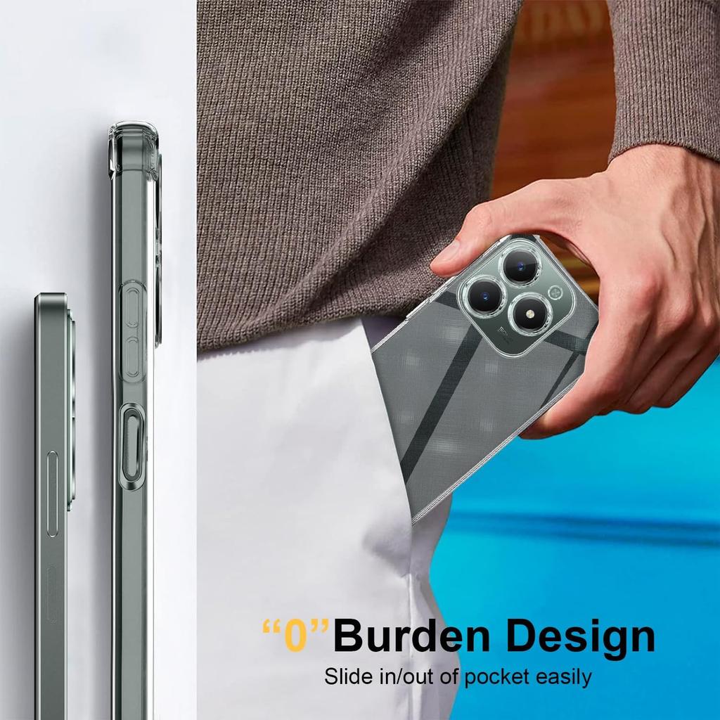 TPU Gjennomsiktig Deksel for Realme C63 4G C61 C65 C67 Note 60 50 Beskyttelsesdeksel Fire Hjørner Støtsikker Støtfanger Coque Fundas