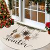 1Pcs Winter Ornaments Semi Circle Welcome Doormat Non-Slip for Outdoor Patio Porch Kitchen Bathroom Entryway Floor Mat