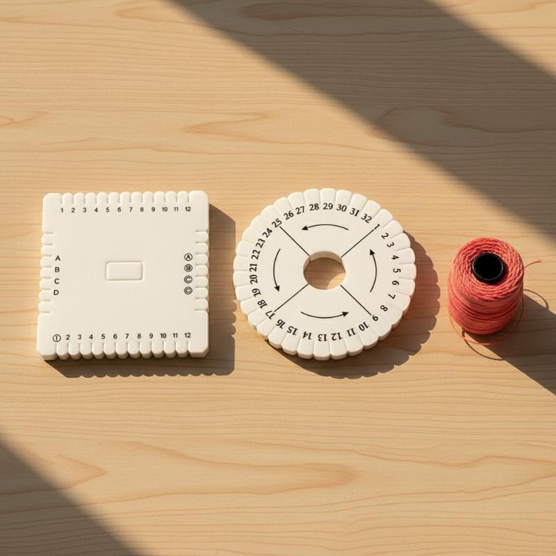 2 Stück Flechtscheiben-Set - Perlenkordel Schmuckdesign-Brett zum Nähen Seilflechten Handgefertigtes Werkzeug
