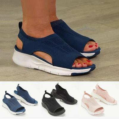 Fish Head Casual Sleeve Tri-color Fashion Sandals Low Heel Women's Shoes