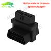 OBDII Adapter 16 Pin Male To 2 Female Splitter Connector Plug and Play for Diagnostic Extender OBD2 Scanners GPS HUD