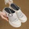 Mesh Platform High Heels Weave Women Slippers Hollow Sandals Mules Casual Shoes Woman 2025 Summer Fad Beach Loafers Slides Dress