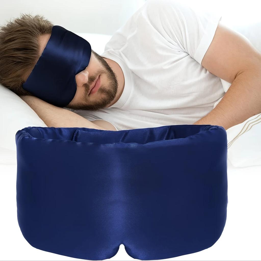 Silk Sleep Mask for Full Eye Coverage-Adjustable, Breathable & Skin-Friendly, Light-Blocking  for Restful Sleep, Sleep Eye Mask