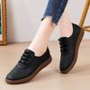 Soft leather beef tendon soft sole Doudou shoes middle-aged and elderly flat shoes single shoes women's one-pedal hollow hole shoes lazy shoes