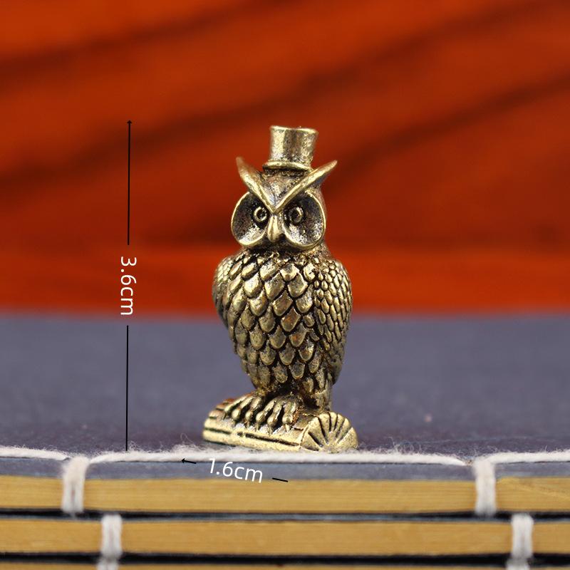 Brass Owl Ornament Handmade Boho Decor Creative Figurine Small Desk Decorations Unique Gift For Home Luxury Decor Home Decor