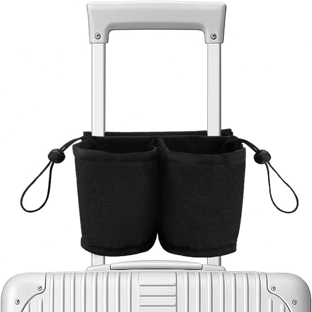 With Zippered Pocket Luggage Travel Cup Organizer Oxford Cup Accessories  Fits Most Roll-On Handles