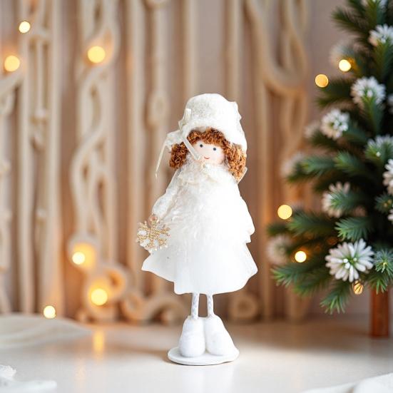 Christmas Angel Doll Ornaments Tabletop Small Plush Fairy Elf Figurine for Thanksgiving New Year Birthday Wedding Valentine's Day Party Decoration