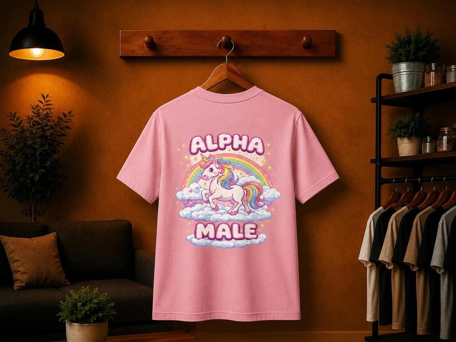 Unicorn Alpha Male Parody T-shirt | Funny Graphic T-Shirt | Joke Tee 3XL