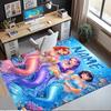 Custom Name Mermaid Printed Carpet,Rug for Office Chair Living Room Bedroom Kitchen Room Decor Gifts.