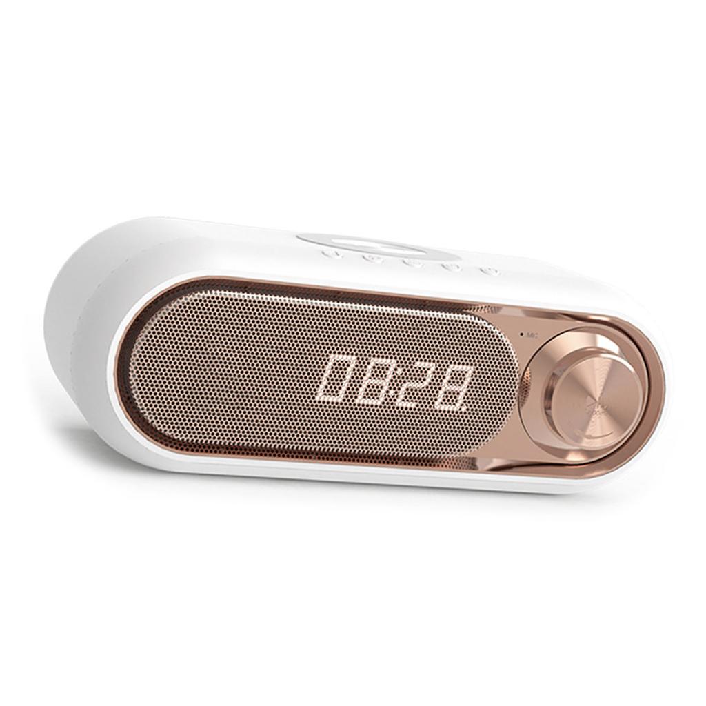 Portable Bluetooth-compatible Loudspeaker Sound Box Subwoofer Mini Home Theater Player Wireless Charging Adapter Digital Clock Alarm