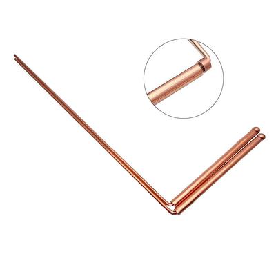 2 pièces Tige de détecteur de métaux en cuivre pur Flexible Sorcellerie de l'eau Portable Recherche de dragons Outil détachable Tige de radiesthésie Sac non inclus
