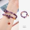 Natural Amethyst Beaded Bracelet for Women, Nine Purple Fire Energy, Light Luxury, High-End Feel, Buddhist Bead Bracelet Jewelry