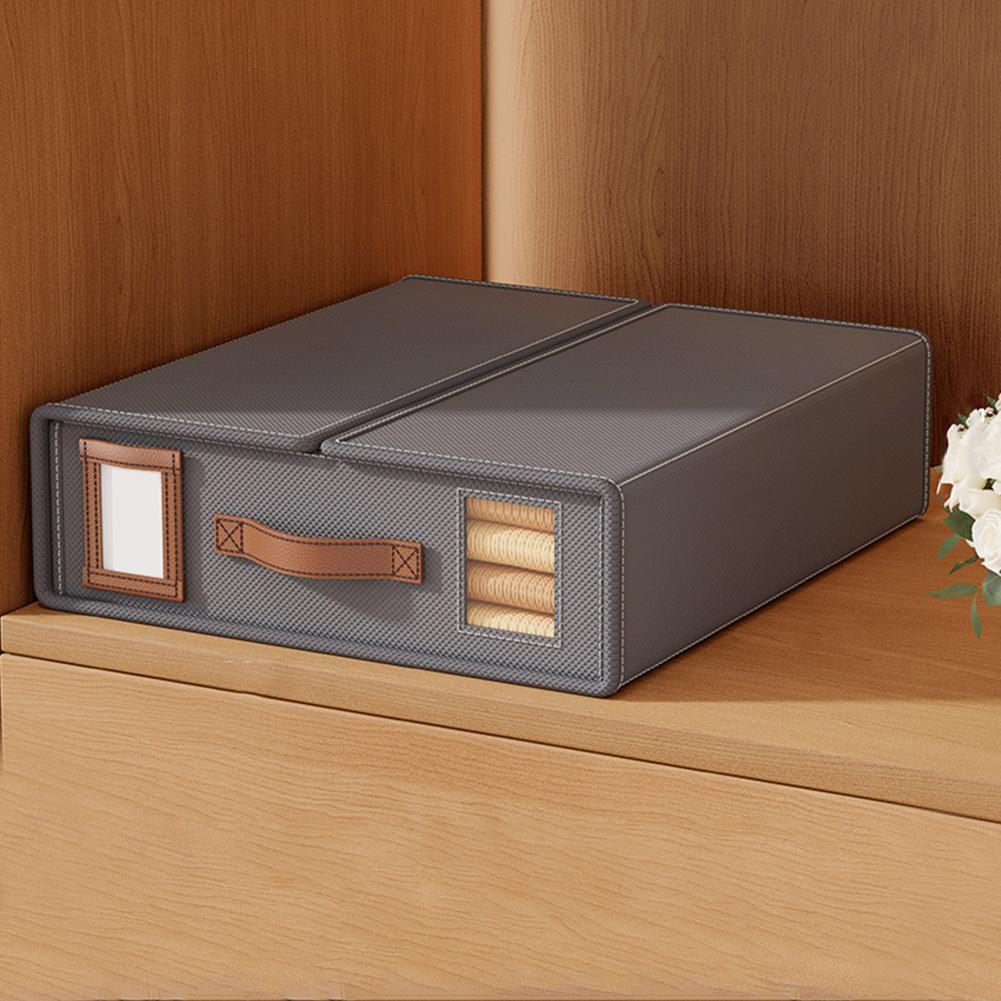 Foldable Sheet Storage Container Seasonal Clothing Organizer Capacity Sheet Organizer Storage Box with Window for Sheets