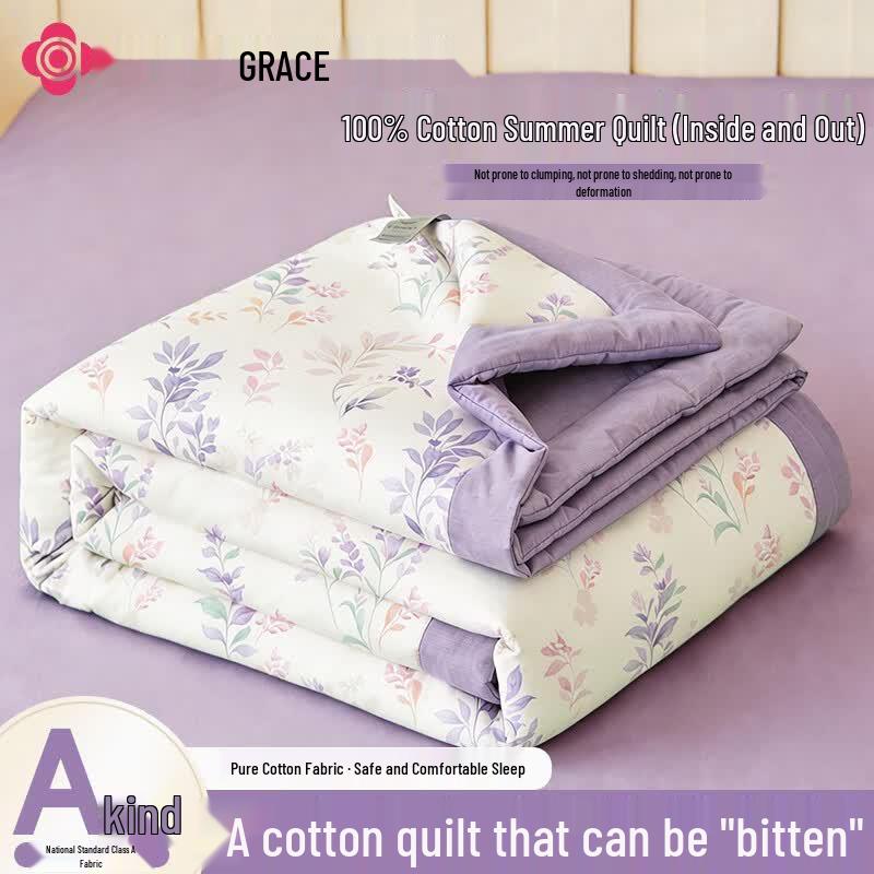 Grace Pure Cotton Lavender Summer Quilt