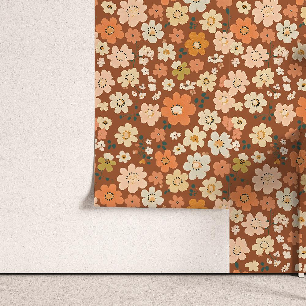 Flowers Bedroom Living Room Background Beautify Decorative Wall Cloth Wallpaper Self-adhesive