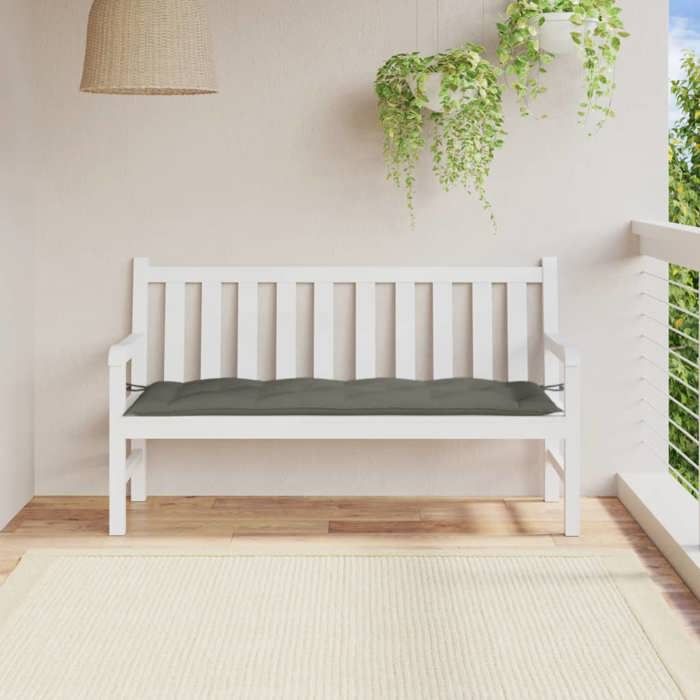 VidaXL Coussin de banc de jardin gris foncé mélangé 150x50x7 cm tissu, coussin, coussin de banc, coussin de jardin, coussin 4002554