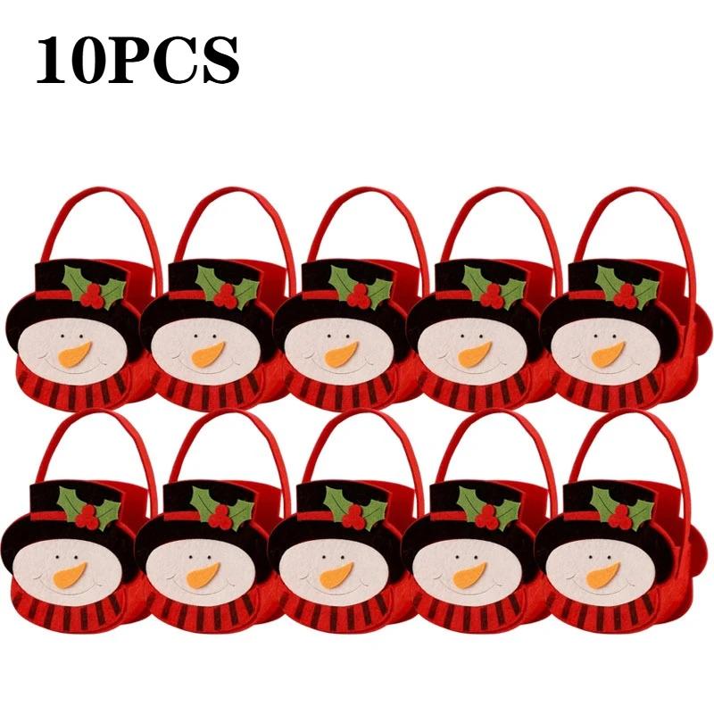 Creative Christmas Felt Totes Bags Children's Candy Bag Christmas Snowman Non-Woven Tote Handbag Christmas Decorations