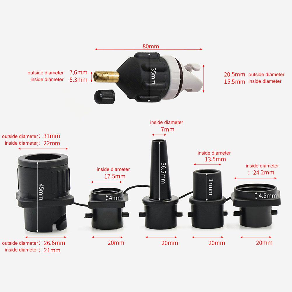 Air Valve Adaptor with Air Valve Nozzles For SUP Board Inflatable Pump Adapter Paddle Boat Kayak Air Valve Pump Connector Combo