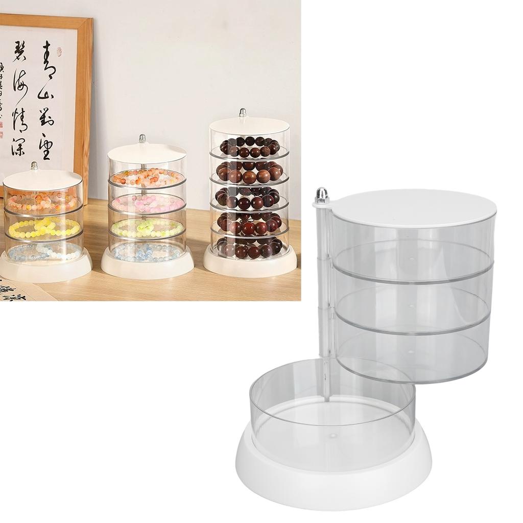 Rotatable Makeup Sponge Holder 4 Layers Dustproof Rotate Makeup Powder Puff Box Transparent