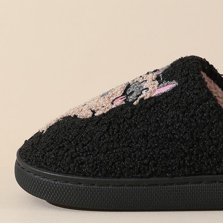 New Comfortable Home Cute Cartoon Wolf Dog Winter Cotton Slippers for Men and Women Couples Warm Indoor Cotton Slippers