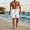 Men's Loose Linen Beach Casual Button-down Five-pocket Casual Shorts