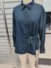 European Women's Lace-Up Denim Jacket - Button Front, Long Sleeve Casual Top