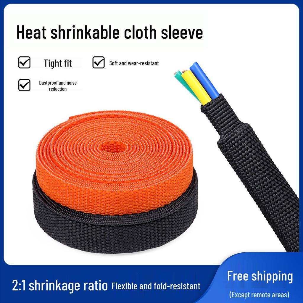 Manicotto Termoretraibile Intrecciato Resistente al Calore e Antiscivolo, 2x Restringimento, Protezione Fascio Fili
