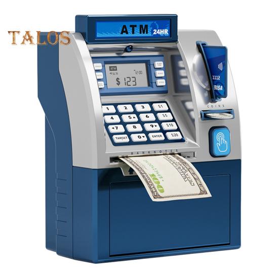 

Детский банкомат-копилка-игрушка с картой Электронные деньги Монета Сберегательная копилка Образовательный Автоматический пароль Банкомат для малышей Мальчики Девочки Подарок синий