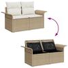 Ensemble de Canapés de Jardin vidaXL de 7 pièces avec Coussins Beige en Poly Rattan, Canapé de Jardin vidaXL 2 places 3357054