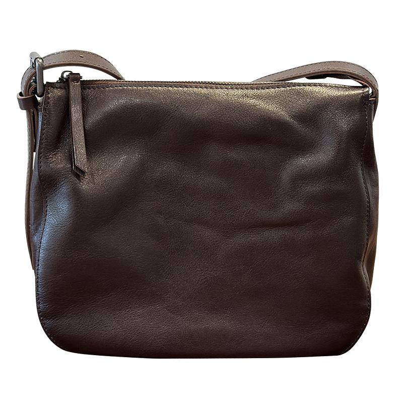 Japanischepflanzlich gegerbte Leder Crossbody-Tasche für Damen - Lässiger Stil Schulter-Handtasche, Echtes Leder, Hochwertiges Eimerdesign (Modell 2025).