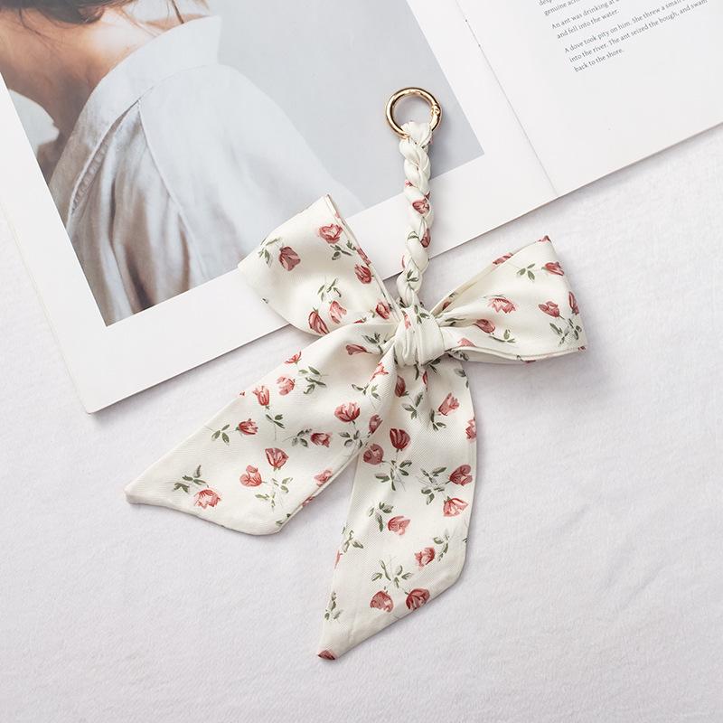 Silk Scarf Pendant Keychain: Versatile Bag Charm & Keyring