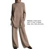 2 Pcs/Set Sweatshirt Pants Set Knitting High Collar Long Sleeves Pullover Loose