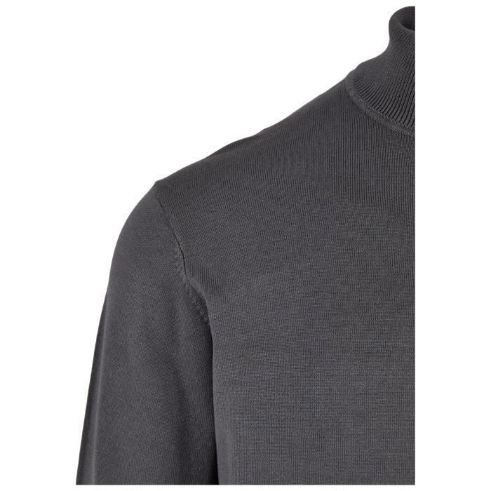 Pull col roulé - Urban Classics - Gris foncé - Viscose et Nylon - Confort ajusté - Homme