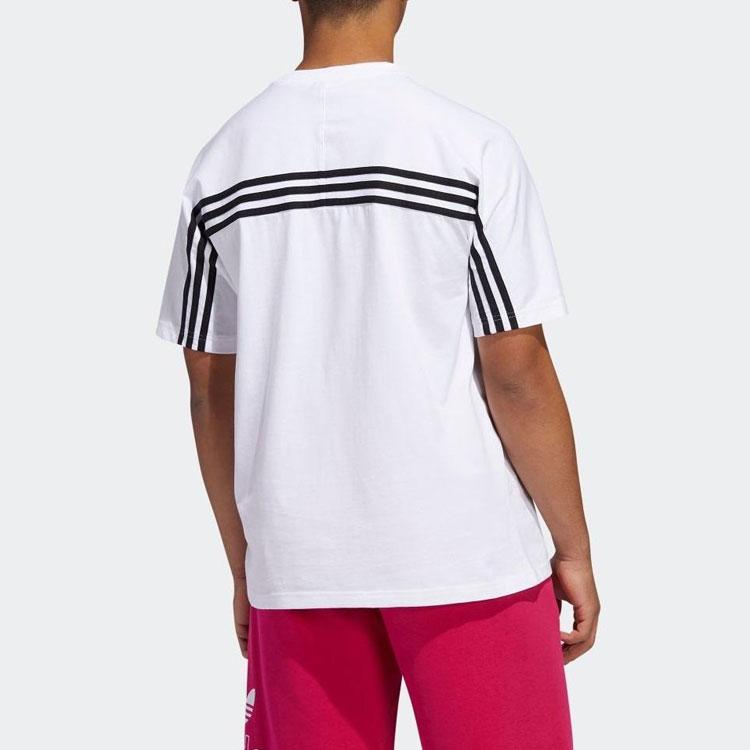 Adidas Originals Trefoil 3-Stripe Embroidered Logo Short Sleeve T-Shirt Men Tops White FM1529